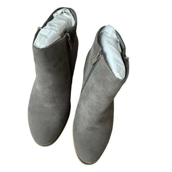 Journee Collection Trista Grey Tassel Zip-Up Faux Suede Boots 10‎ Bootie NWT - Picture 7 of 10